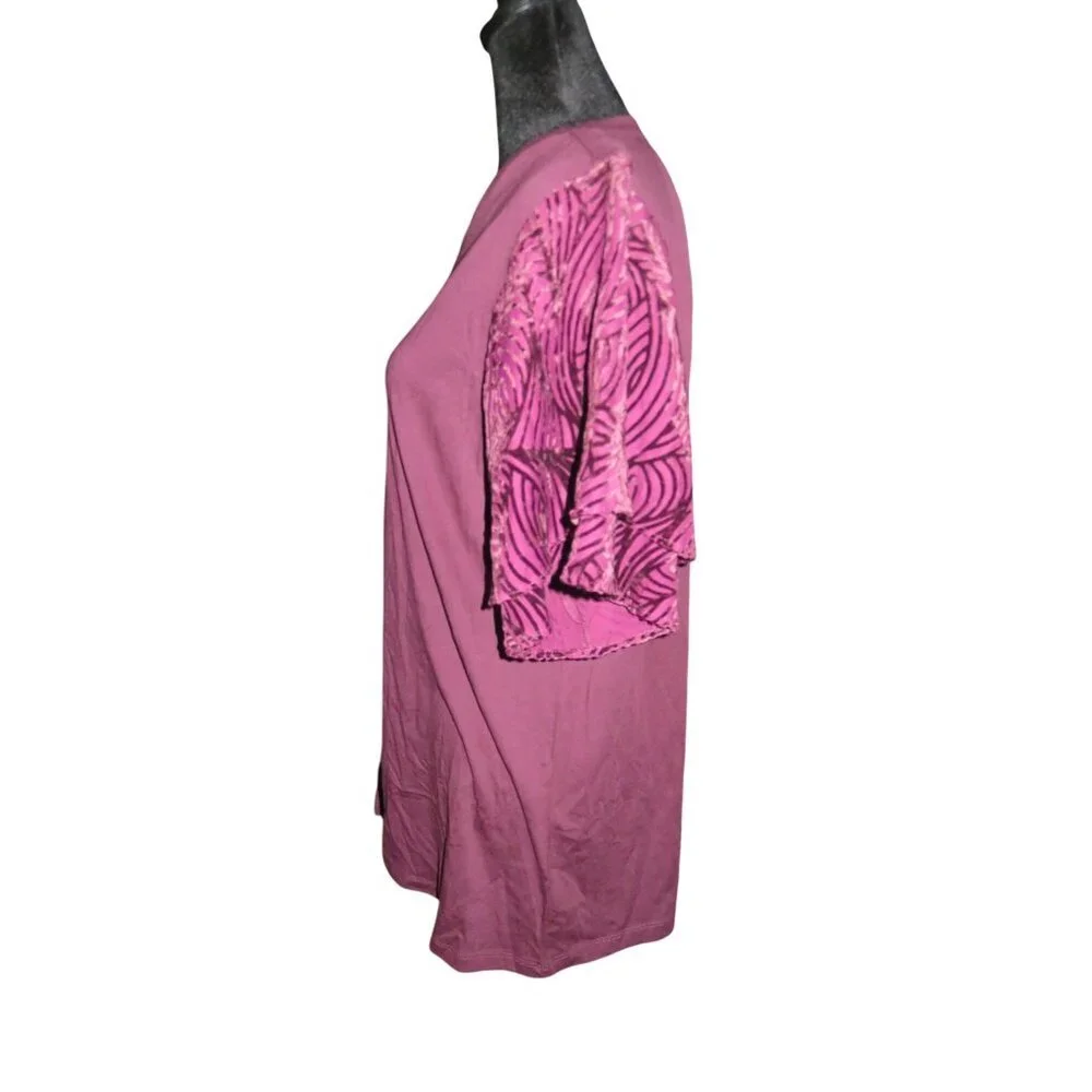 Michael Kors Fuchsia Embellished sleeve tunic top
